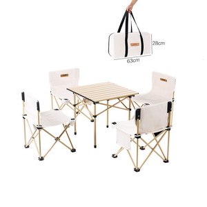 Portable <b>Folding</b> Camping <b>Desk</b> Bench Outdoor Picnic Party Dining Table Chair Set - Product Image 2
