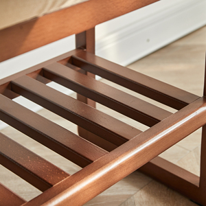 Solid Wood Shoe <b>Bench</b> Walnut Color With <b>Cushion</b> <b>Storage</b> Rack Organizer - Product Image 6