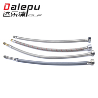 Tuyau d'alimentation flexible en acier inoxydable tressé avec embout en laiton pour robinet de lavabo de salle de bain