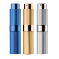 Mini flacon pulvérisateur rechargeable d'atomiseur de parfum en aluminium de torsion de 10ml avec le carton de pulvérisateur de pompe emballé et la surface sérigraphiée