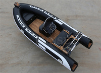 16ft 4.8m Deep-V PVC Semi Rigide En Fibre De Verre Coque Gonflable RIB Sport Yacht 4 Personnes Pêche Loisirs Vitesse Bateaux À Rames Moteur