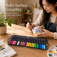 Marqueurs d'art à pointe fine en acrylique, 24-36 couleurs, ensemble de stylos pinceaux à tête unique pour étudiants en art, cadeau promotionnel