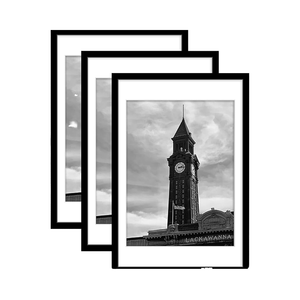 Wiscet 12x18 BLACK Eco-friendly UV Wood Wall <strong>Gallery</strong> Photo <strong>Frames</strong> <strong>Set</strong> 20x30 Poster <strong>Frame</strong> Mat 18x24 Picture Display Style - Product Image 1