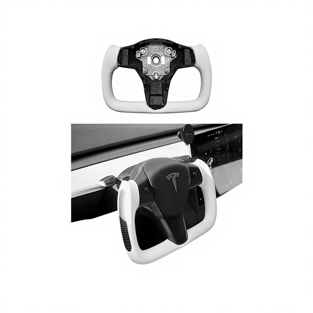 OLIVER Car Fitment Modified Yoke Steering Wheel Assembly for Tesla Model 3/Y 19-24 with Carbon Fiber Heating