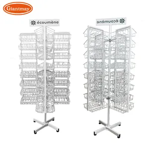 Luxury large capacity wire basket girl display stand rotating rack wire mesh retail display stand