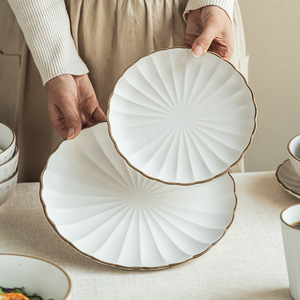 Minimalist Solid Color Porcelain Dinnerware <b>Sets</b>-Microwave & Dishwasher Safe 6-8 Users High-End Home Use Housewarming Gift <b>Set</b> - Product Image 3