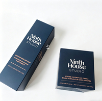 Boîtes en papier personnalisées pour diffuseurs de parfum, surface bleue mate luxueuse, boîtes pour soins de la peau