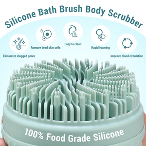 Wholesale Silicone <b>Exfoliating</b> Body Scrubber, Skincare Bath Brush, Soft Silicone Loofah for Sensitive Skin Shower <b>Scalp</b> Massager - Product Image 4