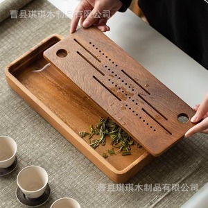 Chinese Style Wooden <b>Tea</b> <b>Tray</b> With Water Storage And Drainage Flat Solid Wood Dry Brewing Table For Kung Fu <b>Tea</b> - Product Image 2