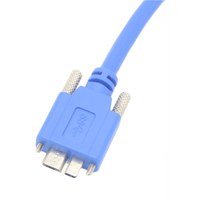 Kabel Transfer Data Kamera Industri USB 3.0 AM ke Micro BM Koaksial dengan Sekrup Pengunci dan Selubung PVC