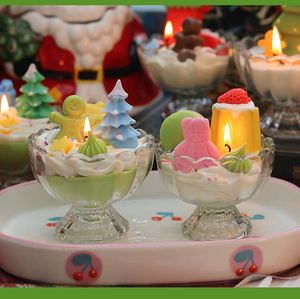 Festive Scented Soy <b>Wax</b> <b>Candle</b> Christmas Santa Snowman Shape Atmosphere Light Home Garden Decoration - Product Image 5