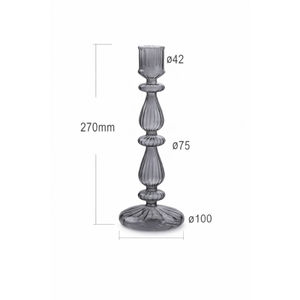 Nordic Style Ribbed Borosilicate Glass <b>Taper</b> <b>Candle</b> Holder Set Handmade Christmas Home Decor Heat Resistant Lightweight - Product Image 3