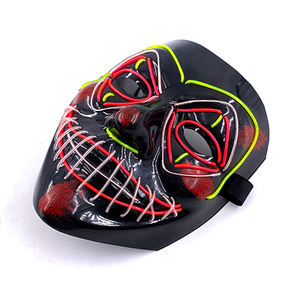 Halloween LED Neon Light-Up Full Face Máscara que brilla intensamente Disfraz de cosplay de fantasma en forma de <span class=keywords><strong>purga</strong></span> para mujeres y hombres Decoraciones de fiesta - Product Image 6