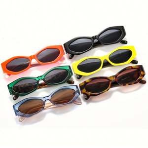 Gafas de Sol Ovaladas Coloridas Retro de Moda Popular 2022, Gafas de Sol de Ojo de Gato Poligonales para Mujer - Product Image 5