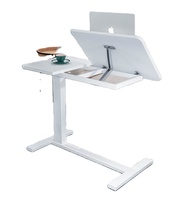 Table simple à hauteur réglable avec roues bureau basculant hôpital disponible table pneumatique de chevet