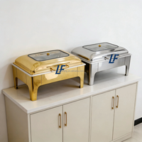 Ensemble de chauffe-plats de luxe en acier inoxydable 9L doré avec contrôle automatique de la température, maintien au chaud jusqu'à 48 heures, plats de service divisés