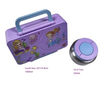 Boîte à lunch isotherme pour enfants OEM&ODM pour la rentrée scolaire avec pot alimentaire thermos en plastique de qualité alimentaire, conteneur de stockage alimentaire rectangulaire