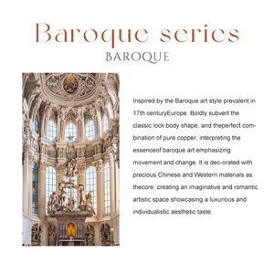 Kunci pintar kustom mewah baru 2025 | Seri Baroque B808 24K kristal berwarna emas kuningan kristal Malachite hijau buatan tangan Wi-Fi - Product Image 3