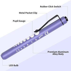 Wiederverwendbare Medizinische Stiftlampe Pupillenskala-Lineal Weiße LED Hoch-Mittel-Niedrig-Stroboskop-SOS-Funktion 3 AAA-Batterien für Pflegeschüler 2 - Product Image 2