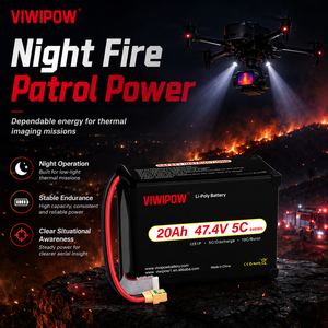 Batterie Lipo VIWIPOW 20000mAh 12S 47.4V 5C pour drone de lutte contre les incendies, pack de batteries lithium-ion, prix usine, personnalisation - Product Image 3