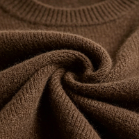 Pull en laine d'agneau respirant et chaud de haute qualité OEM, surdimensionné et épais, pour hommes, col rond