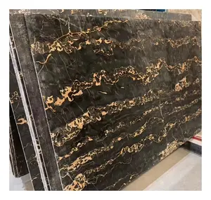 Italian nero portoro marble Slab For Sale black and gold flower marble