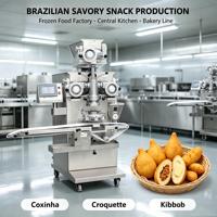 Machine à Coxinha à Faible Bruit, Servomoteur, Motif de Cône Personnalisé, Machine de Formage Complet pour Croquettes Brésiliennes