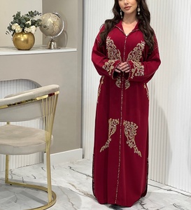Fabricants de Vêtements Musulmans <span class=keywords><strong>Djellaba</strong></span> <span class=keywords><strong>Marocaine</strong></span> de Luxe Personnalisée Faite Main Scintillante à Cristaux pour Femmes - Product Image 5