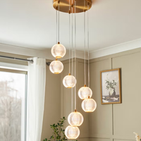 Luminaire suspendu LED haut de gamme de luxe, réglable, en verre et aluminium, style moderne, simple, luxueux, industriel, vintage, éclairage intérieur pour la maison