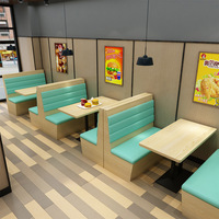Meubles de restaurant, banquettes modernes en cuir rembourrées pour café, hôtel, sièges de banquettes de restaurant modernes, tables et chaises
