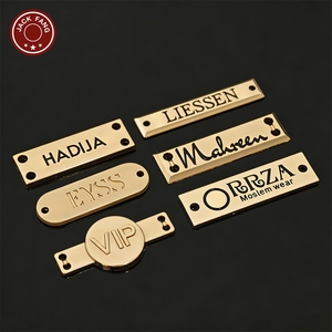 JACK FANG Metal 3D Embossed Logo Label Custom Brand <b>Name</b> <b>Tag</b> for Garment Rectangle Shape Gold Silver Color Laser Cut - Product Image 6