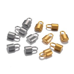 Lot de 5 pendentifs cadenas solides en acier inoxydable, breloques cadenas, accessoires faits à la main, composants pour la fabrication de bijoux DIY - Product Image 5
