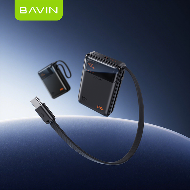 BAVIN with Dual 65W Super Charger Cable and LED Display PC1188S 20000mah 65W Fast Charging Power Bank