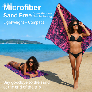 Toallas de Playa Personalizadas de Microfibra con Estampado de Imagen, Color Gamuza, 90% Poliéster, Gruesas, Color Morado, para Mujer - Product Image 2