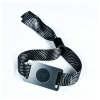 Bracelet en tissu NFC personnalisé avec carte PVC et code QR |   Verrou de sécurité à usage unique pour le contrôle d'accès aux événements, festivals et concerts