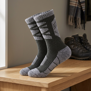 Chaussettes de sport mi-mollet renforcées antidérapantes fabriquées à Taïwan en coton et élasthanne pour la course et l'entraînement - Product Image 1