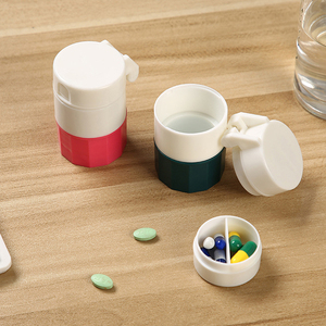 Boîte de rangement portable en plastique pour médicaments, pilulier, coupe-pilules, pilulier broyeur de poudre, pilulier coupe-comprimés - Product Image 4