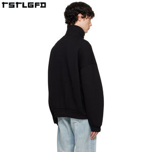 Sudadera de lana pesada sostenible ecológica de gran tamaño 350-500 Gsm Quarter Zipup Half Zip para invierno - Product Image 5