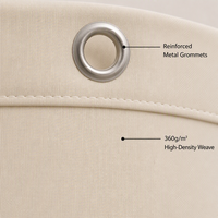 Rideaux occultants Deconovo couleur unie, largeur 200 cm x longueur 178 cm, beige, 1 pièce, Grade 1, élégant, séparateur de pièce, 100 % mousse à mémoire de forme