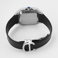 Montre pour homme, mouvement mécanique, deux tons, lunette rose, bracelet en cuir, acier inoxydable, montre-bracelet de luxe