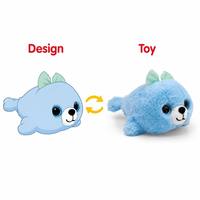 Peluche Mini Phoque de 14 cm avec Nœud Papillon, Adorable Animal Marin en Peluche, Douce Poupée de Petite Taille