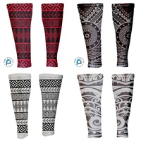 Manchons de compression de mollet de tatouage personnalisés purs manchons de jambe de sport tactiles d'étiquette de rugby manchons de soutien en plastique avec fonction de protection