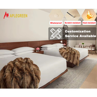 Ensemble de meubles de chambre d'hôtel 5 étoiles en bois massif écologique de luxe, ensemble complet de meubles d'hôtel commercial, garantie de 10 ans