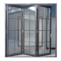 Portes pliantes en aluminium robustes pour hôtels et restaurants, porte en verre commerciale, porte pliante