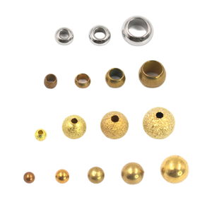 Cuentas Espaciadoras de Latón Crudo, Metal Dorado y Plateado Jialin, Acero Inoxidable <span class=keywords><strong>para</strong></span> Confección de Prendas, Forma Redonda/Pera/Acanalado Dentado Grande - Product Image 1
