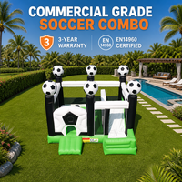 Structure gonflable de football en PVC de qualité supérieure 0,55 mm, toboggan et aire de jeux commerciaux, garantie 3 ans, capacité supérieure à 400 kg, avec souffleur