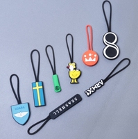 Tirette de fermeture éclair 3D personnalisée en silicone avec cordon ciré, curseur de fermeture éclair en caoutchouc, vente en gros pour vêtements de sport