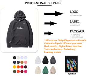 Felpa con Cappuccio da Uomo Personalizzabile con Logo, 100% Cotone, con Cerniera, Nuova Collezione Invernale 2025, Pesante, Spessa, Taglie Forti, Ricamata, 350gsm - Product Image 3