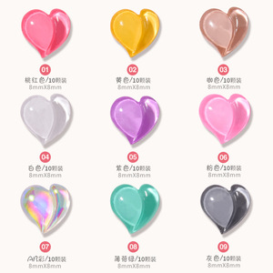 10pcs/bag Chrome <strong>Hearts</strong> Nail Charm Stone Dangle <strong>Heart</strong> Crystal Jelly Rhinestones 3D Nail Art Decor Kawaii Nail Charms Resin - Product Image 1