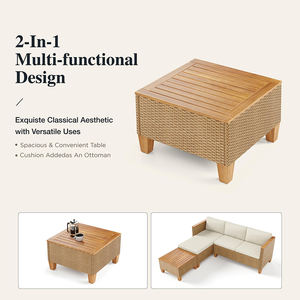 डौऊ फैशन आउटडोर संयोजन लाउंज सोफे आरामदायक विकर रतन गार्डन छोटे पाश फर्नीचर सोफे सेट - Product Image 6